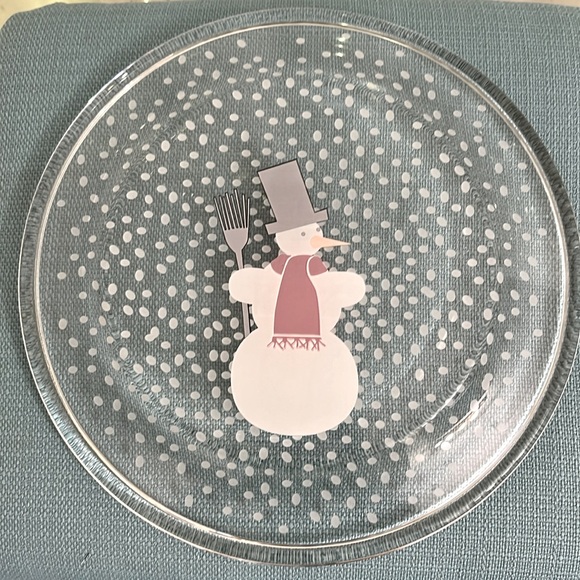Vtg Bodman Snowman Holiday Plate Made in France - Picture 3 of 4